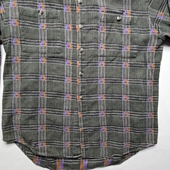 The Territory Ahead Men's XL Plaid Button Up Gray Cotton Casual Flannel Shirt - Picture 3 of 9